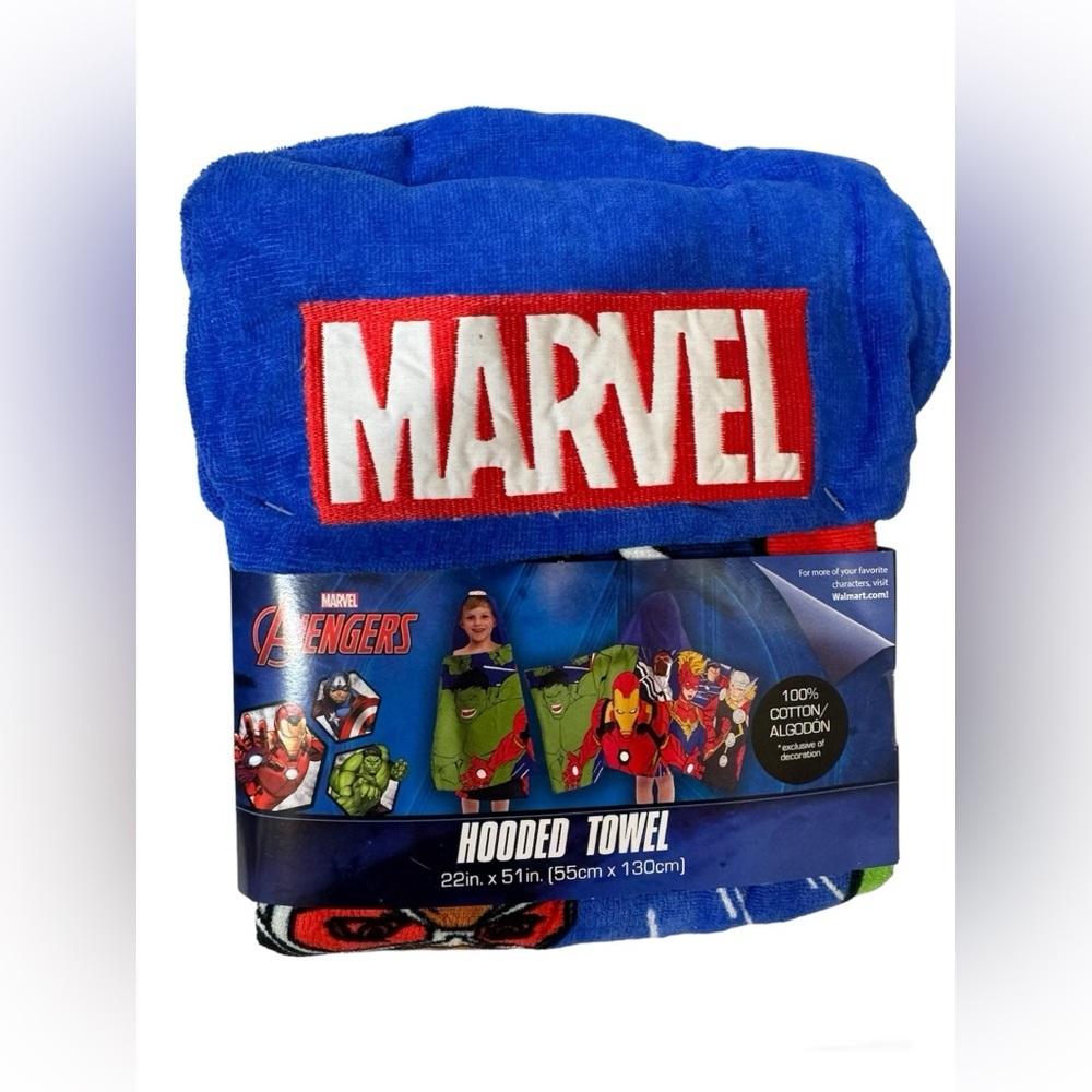 Marvel Avengers Kid’s Hooded Towel, 22in x 51in NEW